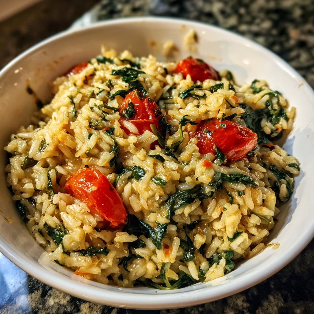 Creamy Spinach Tomato Rice