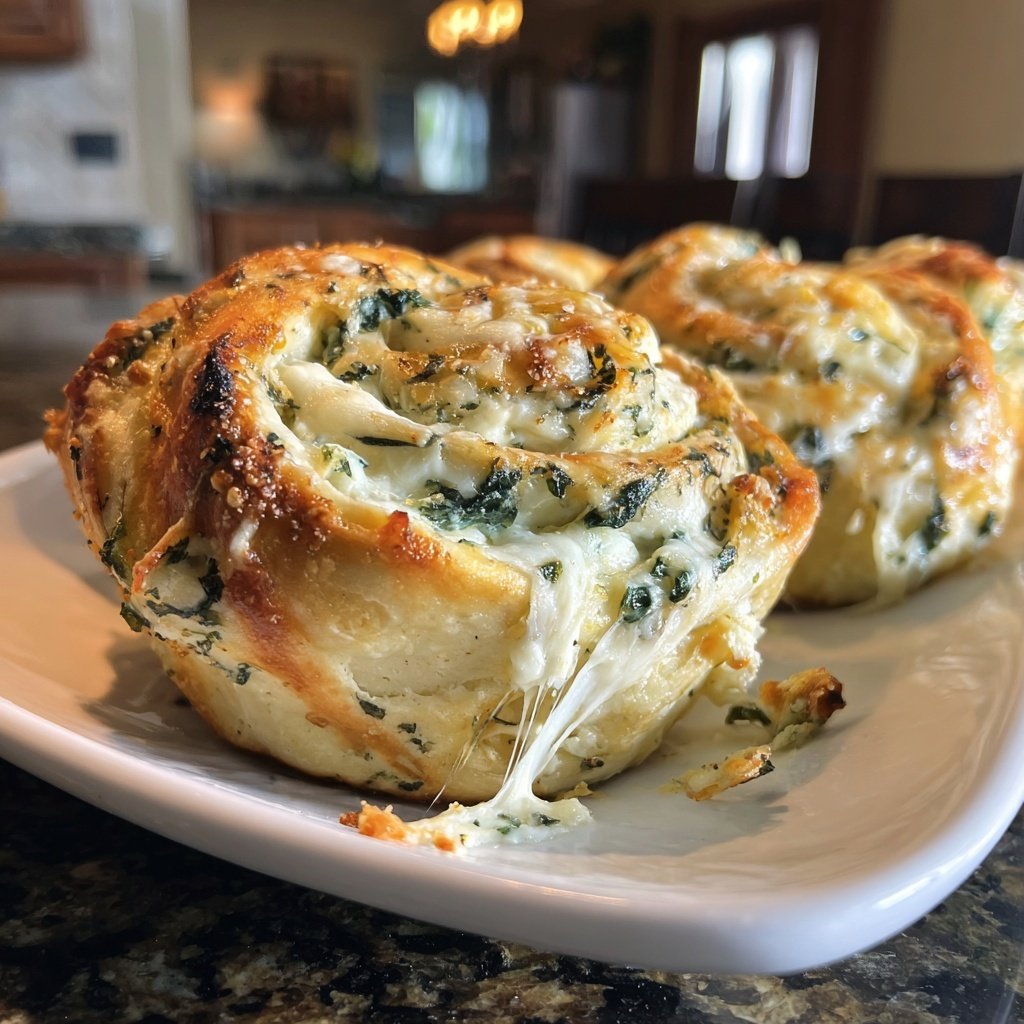 Cheesy Spinach and Artichoke Pinwheels