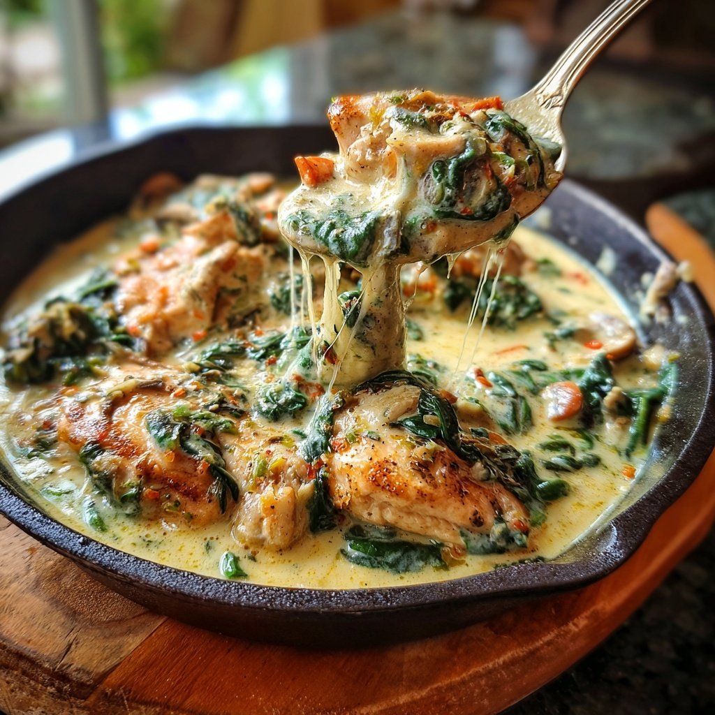 Creamy Chicken And Spinach Skillet