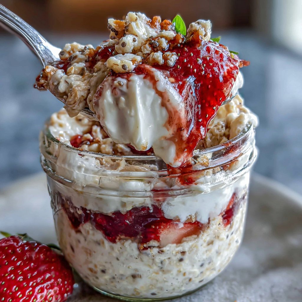 Strawberry Cream Overnight Oats