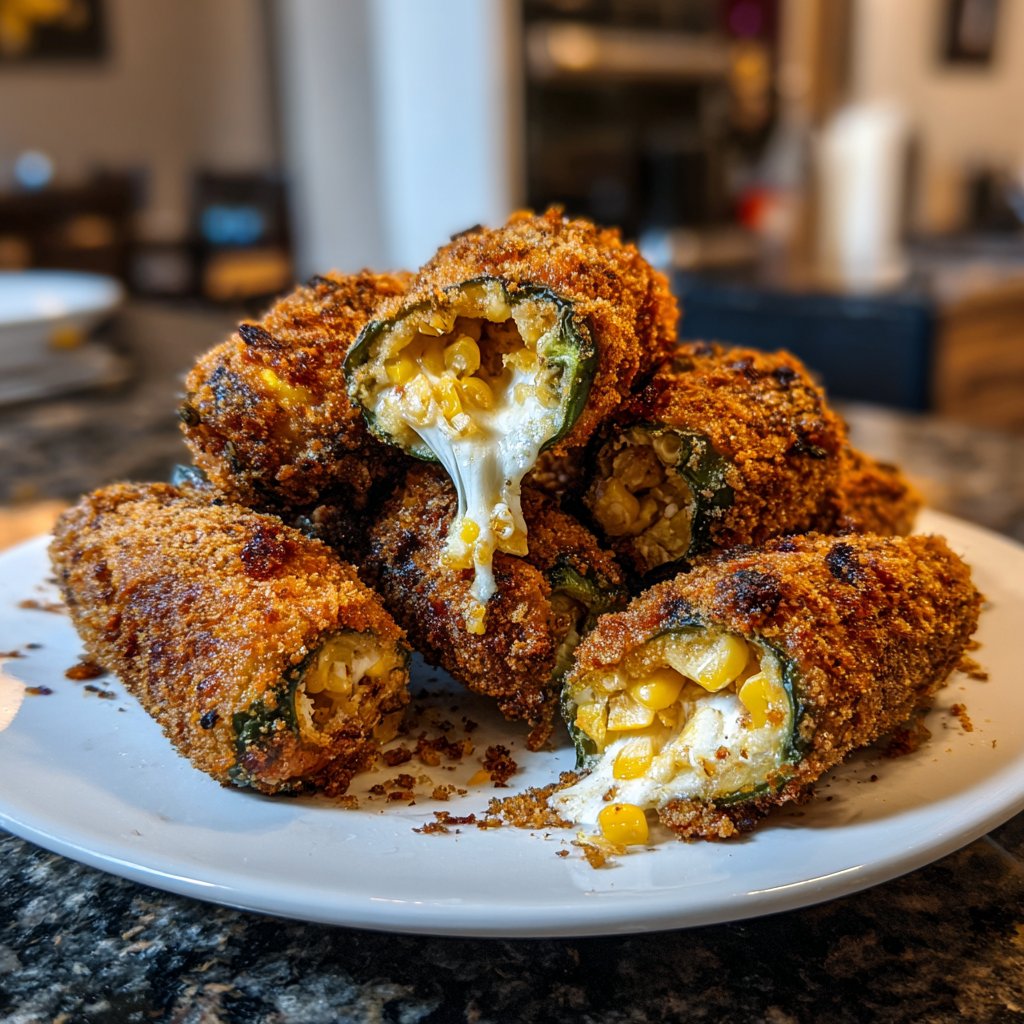 Jalapeno Poppers Stuffed with Corn