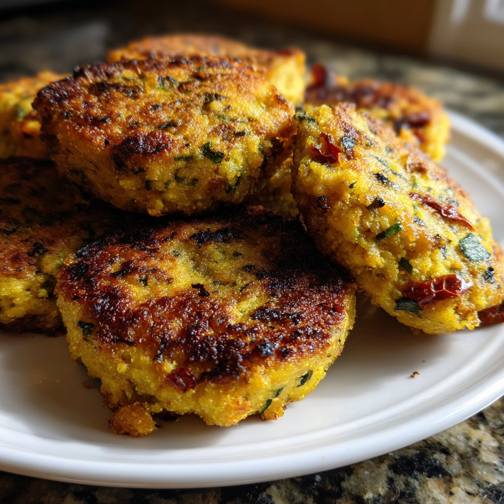 Crispy Polenta Veggie Cakes