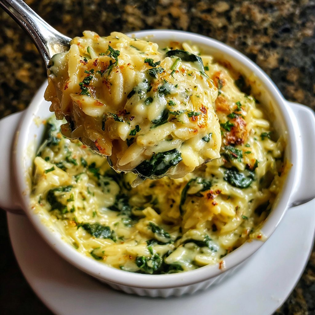 Creamy Spinach Parmesan Orzo
