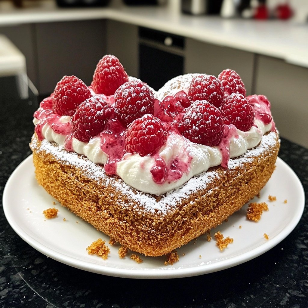 Mini Heart Cake with Raspberry Cream