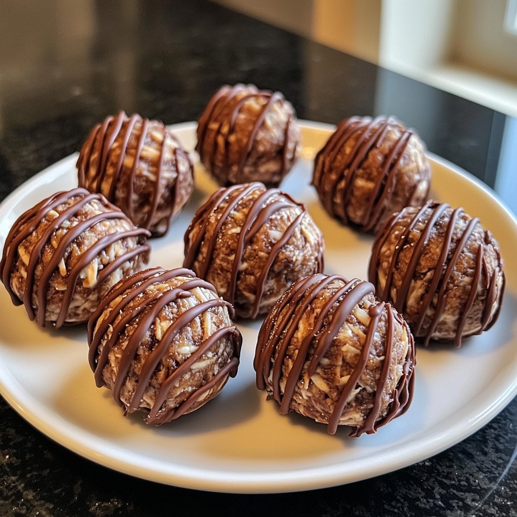 Protein Balls with Chocolate Drizzle