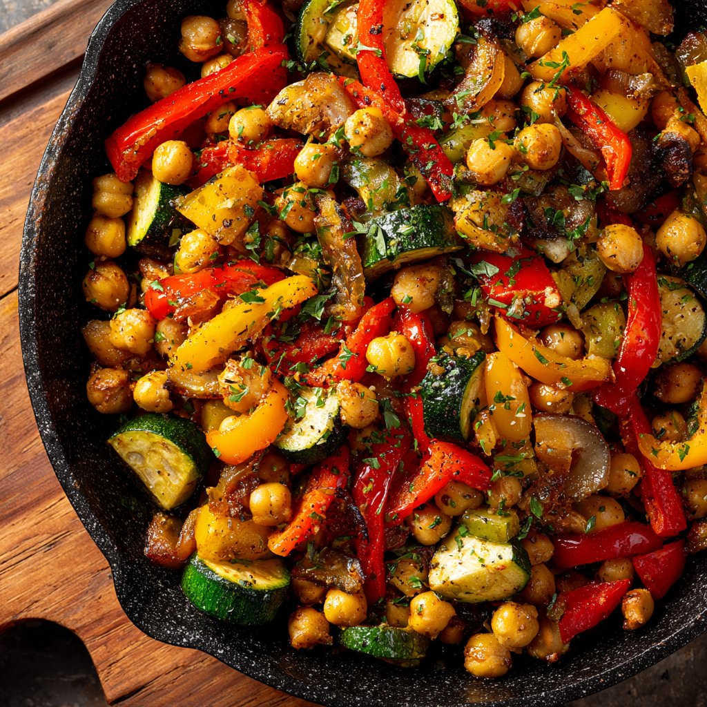 Baked Veggie Chickpea Skillet