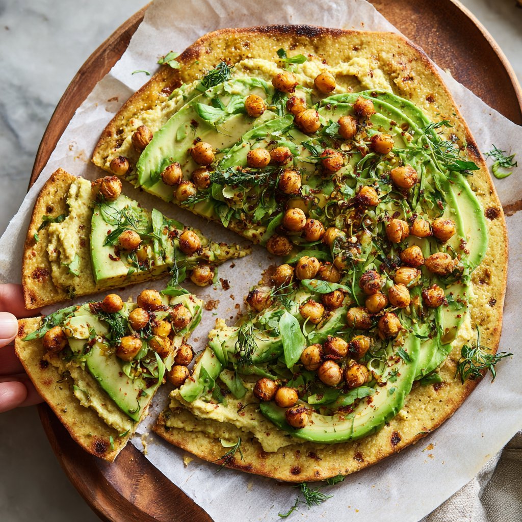 Healthy Lunch Avocado Chickpea Flatbread