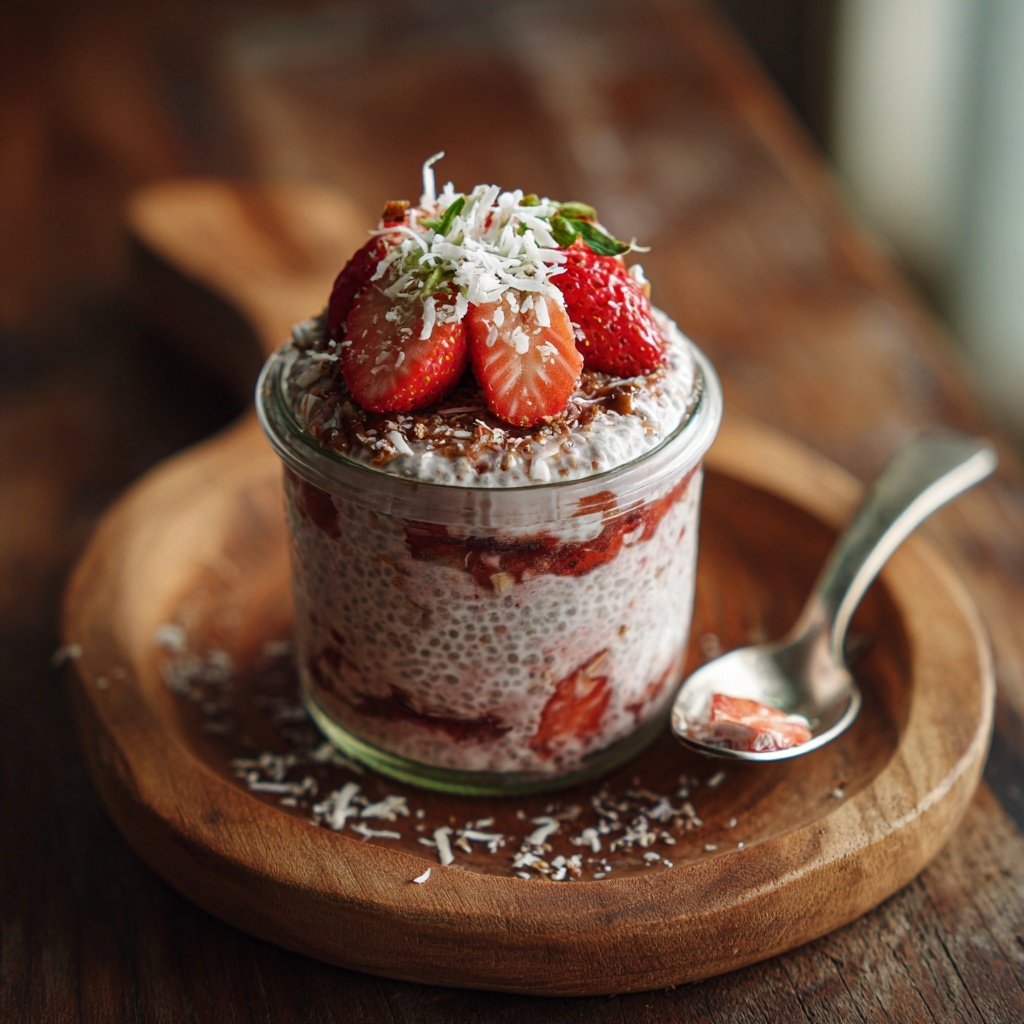 Strawberry Coconut Chia Pudding