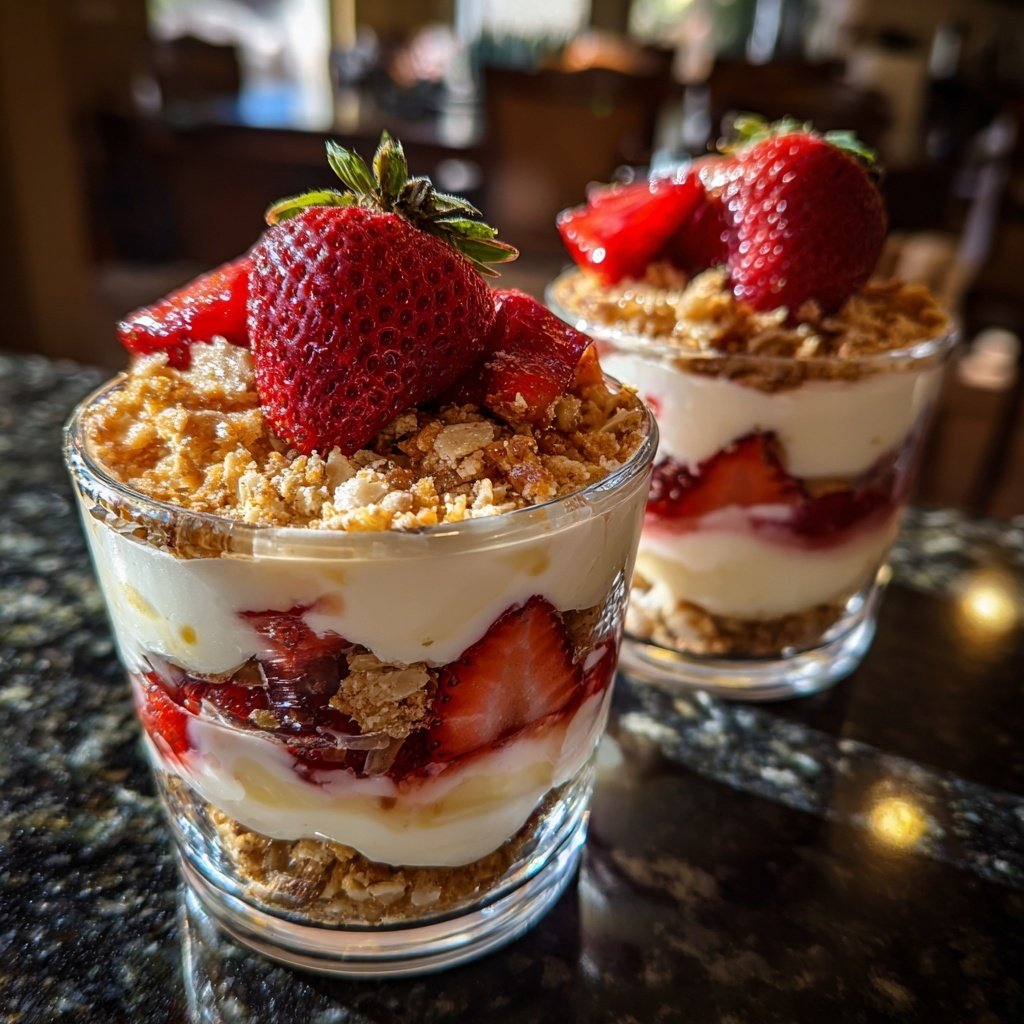 Strawberry Cheesecake Oat Parfaits