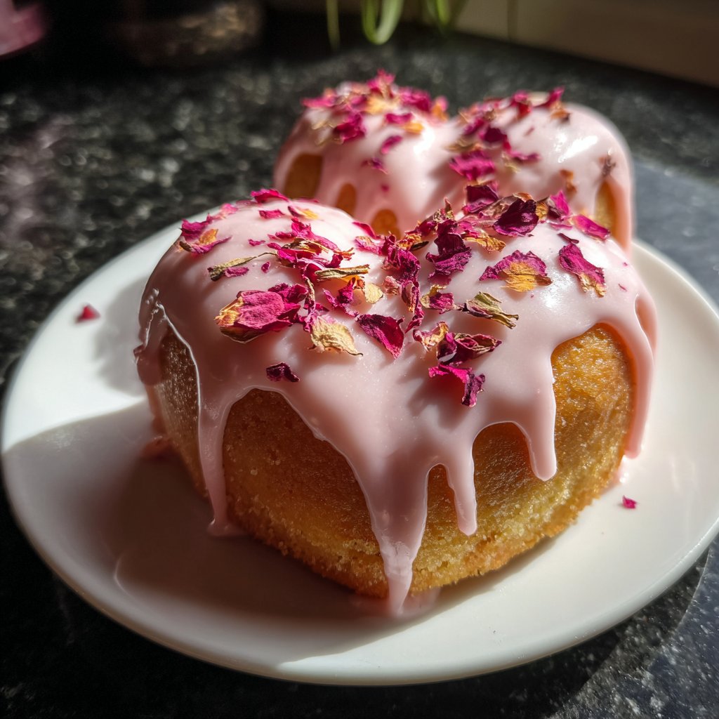 Mini Heart Cake with Rose Flavor